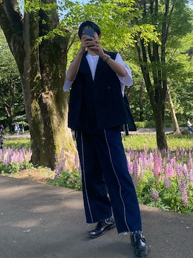 「epnok（エプノック）のアイテム（ベスト）」を使った、taigaさん（メンズ・178cm）の夏コーディネート