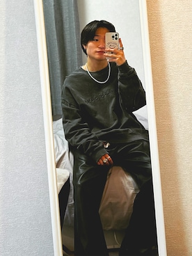 「大学生コーデ」｜「アイテム（スウェット）」を使った、naoki2886さん（メンズ・166cm）の春コーディネート
