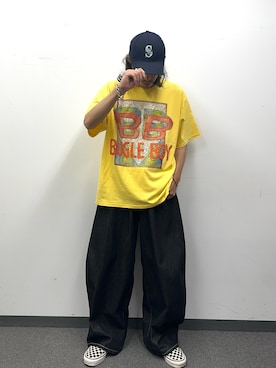 「CIAOPANIC（チャオパニック）の【BUGLE BOY/ビューグル ボーイ】アソートプリントTシャツ（Tシャツ/カットソー）」を使った、hsm58さん（メンズ・173cm）の夏コーディネート