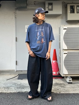 「CIAOPANIC（チャオパニック）のアイテム（デニムパンツ）」を使った、hsm58さん（メンズ・173cm）の夏コーディネート