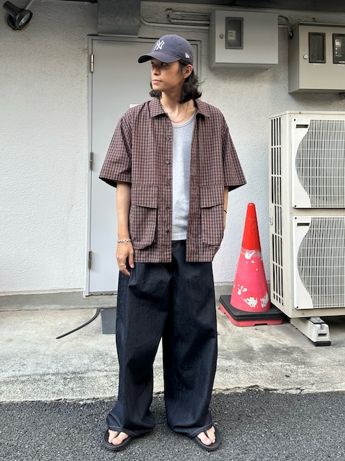 CLENCH JEANS リネン 麻 バギーパンツ ワイドデニム B系 極太 SEAN JOHN W40 バギーパンツ ペインター 極太 ワイド B系 刺繍