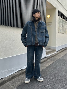 「セットアップスタイル」｜「アイテム（ブルゾン）」を使った、hsm58さん（メンズ・173cm）の冬コーディネート