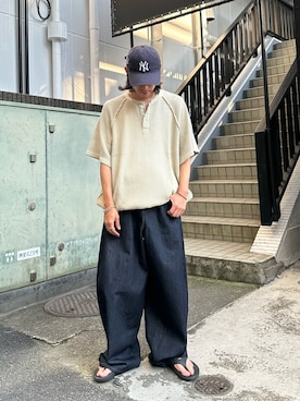 「アイテム（デニムパンツ）」を使った、hsm58さん（メンズ・173cm）の夏コーディネート