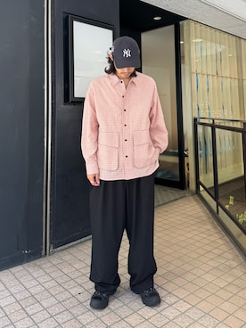 「CIAOPANIC（チャオパニック）のBIGポケットチェックシャツ（シャツ/ブラウス）」を使った、hsm58さん（メンズ・173cm）の夏コーディネート