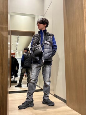 「ARMANI EXCHANGE（アルマーニエクスチェンジ）のアイテム（ダウンベスト）」を使った、SHOさん（メンズ・167cm）の秋コーディネート