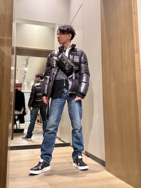 「ARMANI EXCHANGE（アルマーニエクスチェンジ）のアイテム（カーディガン/ボレロ）」を使った、SHOさん（メンズ・167cm）の秋コーディネート