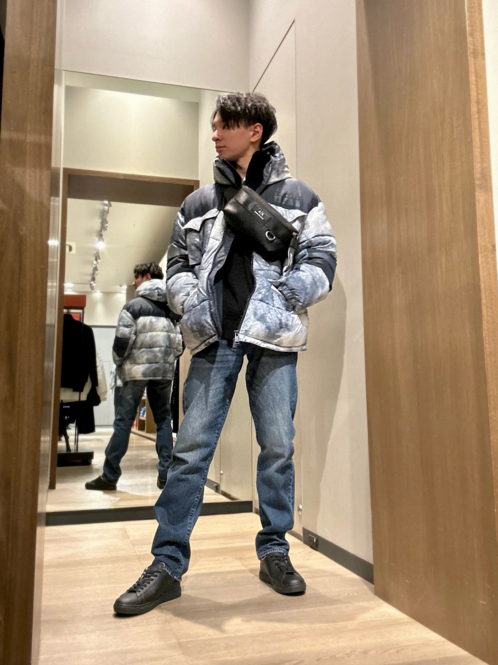 美品/L相当✨アルマーニ ドライバーズニット 切替 ボア グレー系 1700222299.jpg