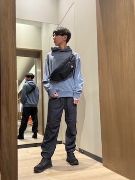 「ARMANI EXCHANGE（アルマーニエクスチェンジ）のアイテム（パーカー）」を使った、SHOさん（メンズ・164cm）の夏コーディネート