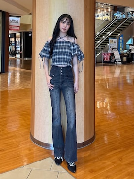 「ハイウエストパンツ」｜のんさん（レディース・164cm）の夏コーディネート