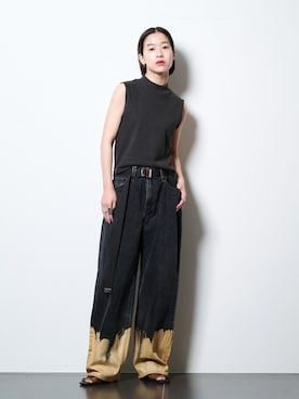 「overneath（オーバーニース）のアイテム」を使った、YAMASHITAさん（レディース・156cm）の春コーディネート