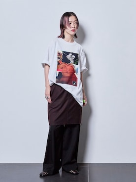 「CITYSHOP（シティーショップ）のSLACKS パンツ（スラックス、ブラック系）」を使った、YAMASHITAさん（レディース・156cm）の夏コーディネート