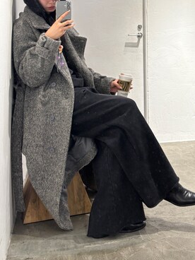 「EMODA（エモダ）のアイテム（その他アウター）」を使った、内藤和香さん（レディース・169cm）の冬コーディネート