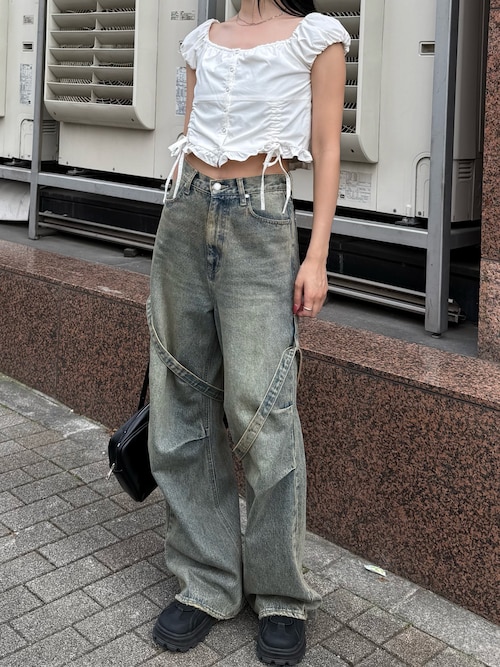 EMODA ジーンズ デニム デニムパンツ カーゴベルトルーズ