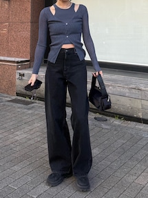 ニット セーター 「VEQUM」SHEER WAVING LAYER KNIT レディース セール】【VEQUM】SHEER WAVING LAYER KNIT（ニット/セーター