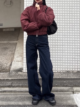 「EMODA（エモダ）のアイテム（ジャケット/アウター）」を使った、内藤和香さん（レディース・169cm）の秋コーディネート