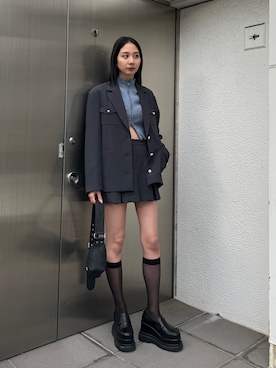 「EMODA（エモダ）のアイテム（その他アウター）」を使った、内藤和香さん（レディース・169cm）の冬コーディネート