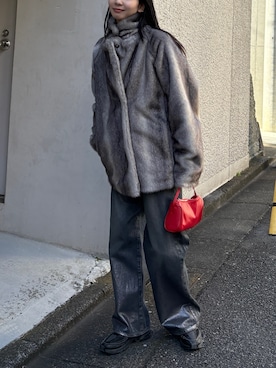 「EMODA（エモダ）のアイテム（その他アウター）」を使った、内藤和香さん（レディース・169cm）の冬コーディネート
