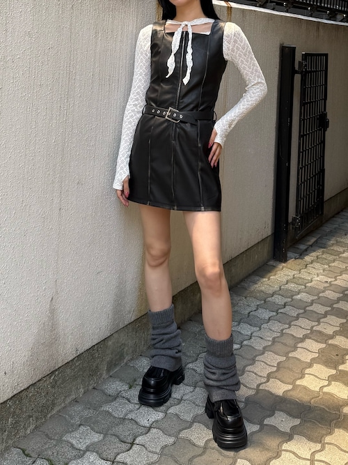 セール】アウトポケットフェイクレザーワンピース（ワンピース