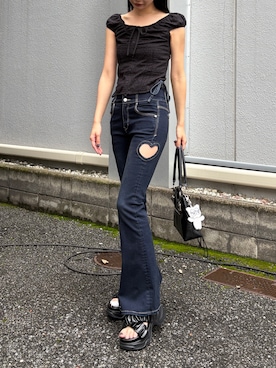 「EMODA（エモダ）のアイテム」を使った、内藤和香さん（レディース・169cm）の夏コーディネート