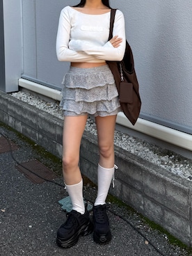 「EMODA（エモダ）のアイテム」を使った、内藤和香さん（レディース・169cm）の春コーディネート