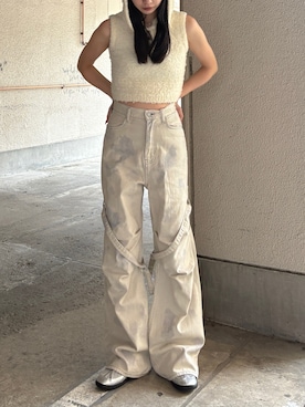 「EMODA（エモダ）のアイテム（タンクトップ）」を使った、内藤和香さん（レディース・169cm）の春コーディネート