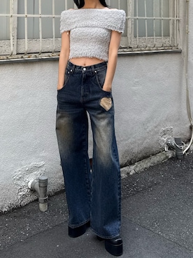 「EMODA（エモダ）のアイテム」を使った、内藤和香さん（レディース・169cm）の夏コーディネート