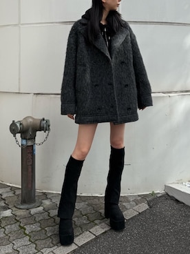 「EMODA（エモダ）のアイテム（その他アウター）」を使った、内藤和香さん（レディース・169cm）の秋コーディネート