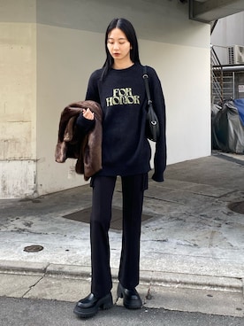 内藤和香さん(レディース・169cm)の冬コーディネート