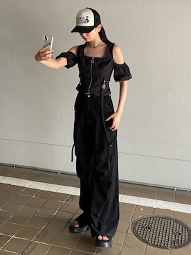 「EMODA（エモダ）のアイテム（その他トップス）」を使った、内藤和香さん（レディース・169cm）の夏コーディネート