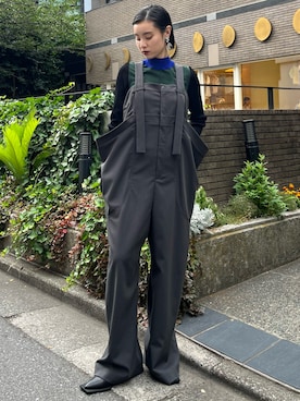 「アイテム（つなぎ/オールインワン）」を使った、SAYURIさん（レディース・161cm）の秋コーディネート
