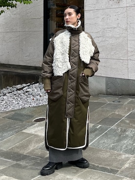 「アイテム（イヤリング）」を使った、SAYURIさん（レディース・161cm）の秋コーディネート