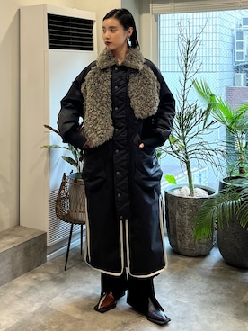 「アイテム（イヤリング）」を使った、SAYURIさん（レディース・161cm）の秋コーディネート