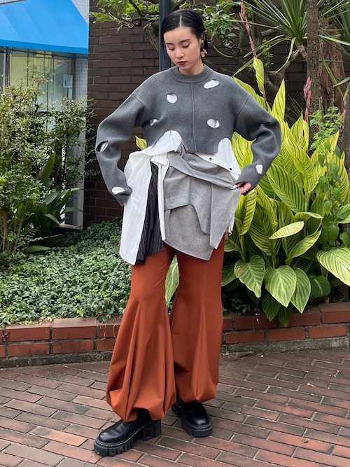 CHEESE HOLE SHORT TOP / チーズホールショートトップ（ニット