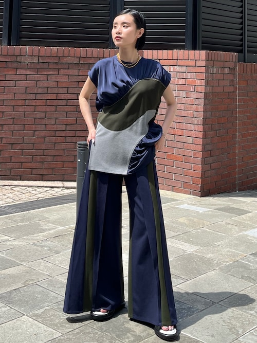 tシャツ ASYMME CURVE LINE TOP / アシメカーブライントップ レディース ASYMME CURVE LINE TOP / アシメカーブライントップ（Tシャツ