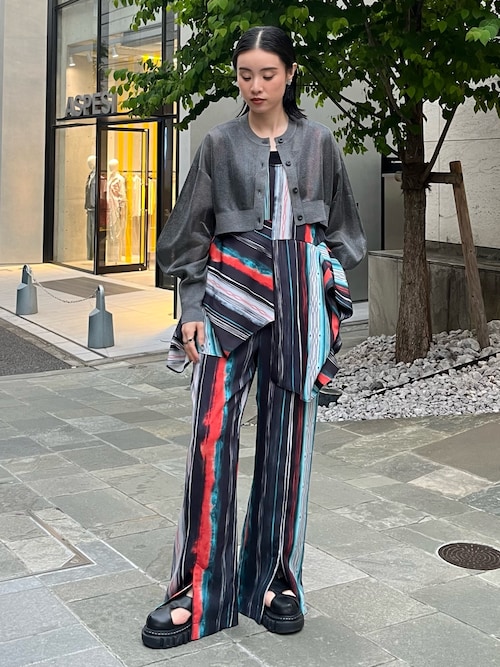 UN3D.（アンスリード） ワイドパンツ パンツ TIE-DYE STRIPE PT