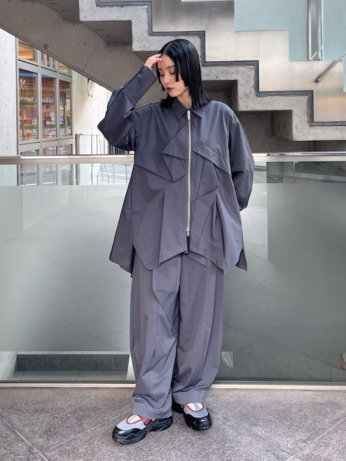 ORIGAMI ZIP UP SH / オリガミジップアップシャツ
