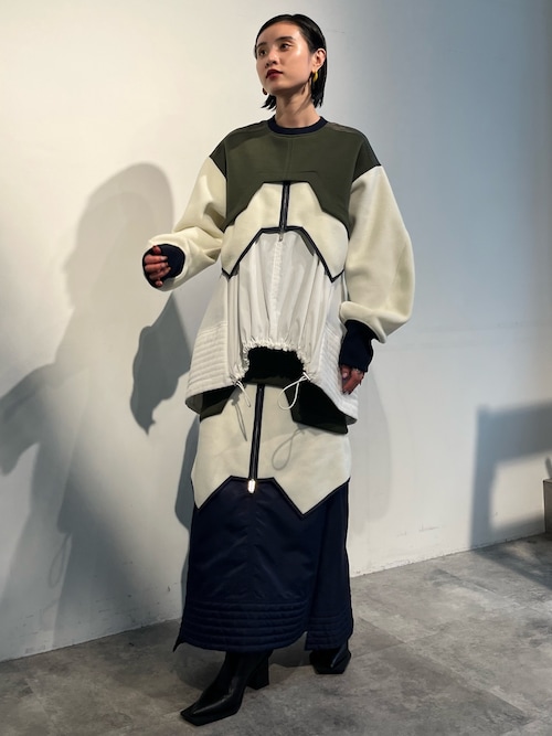 FLEECE DOCKING LAYERED TOP【セットアップ着用可能】 / フリース