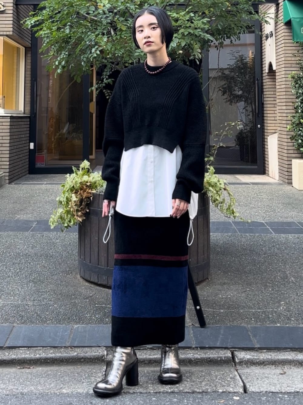 UN3D.（アンスリード）の「LAYERED SHIRT CAMISOLE / レイヤードシャツ