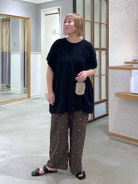 「アイテム（ネックレス、ベージュ系）」を使った、ありぺいさん（レディース・157cm）の夏コーディネート