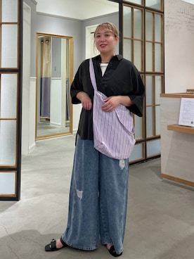 「LEPSIM（レプシィム）のアイテム（トートバッグ）」を使った、ありぺいさん（レディース・157cm）の夏コーディネート