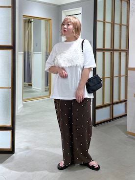 「LEPSIM（レプシィム）のアソートビスチェ　1044015（その他トップス、ホワイト系）」を使った、ありぺいさん（レディース・157cm）の夏コーディネート