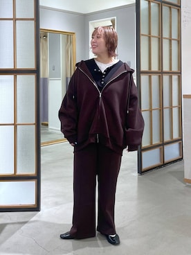 「LEPSIM（レプシィム）のランダムテレコドッキングヘンリープルオーバー　1067563（Tシャツ/カットソー、ブラック系）」を使った、ありぺいさん（レディース・157cm）の秋コーディネート