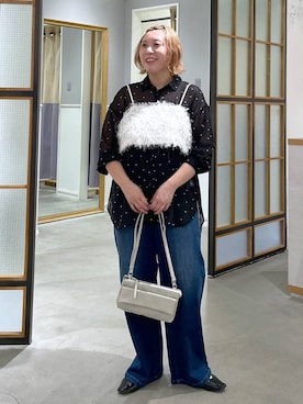 「LEPSIM（レプシィム）のアソートビスチェ　1044015（その他トップス、ホワイト系）」を使った、ありぺいさん（レディース・157cm）の夏コーディネート
