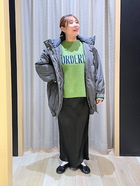 「アイテム（その他アウター、グレー系）」を使った、ありぺいさん（レディース・157cm）の冬コーディネート