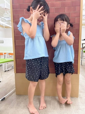 「LEPSIM（レプシィム）の【KIDS】スイムセットアップ　664234（水着、ブラック系）」を使った、ありぺいさん（レディース・157cm）の夏コーディネート