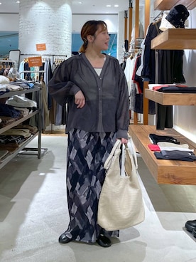 「LEPSIM（レプシィム）の楊柳柄イージーパンツ　290321（その他パンツ、グレー系）」を使った、ありぺいさん（レディース・157cm）の春コーディネート