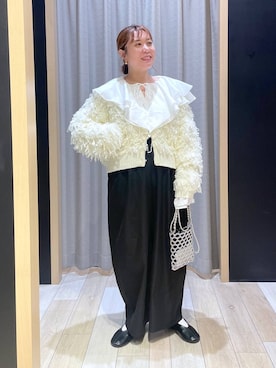 「LEPSIM（レプシィム）のイージーコクーンワイドパンツ　499926（その他パンツ）」を使った、ありぺいさん（レディース・157cm）の秋コーディネート