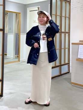 「LEPSIM（レプシィム）のストレッチサテンスカート　1049485（スカート、ブラック系）」を使った、ありぺいさん（レディース・157cm）の夏コーディネート