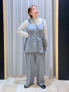 「アイテム（つなぎ/オールインワン）」を使った、ありぺいさん（レディース・157cm）の冬コーディネート