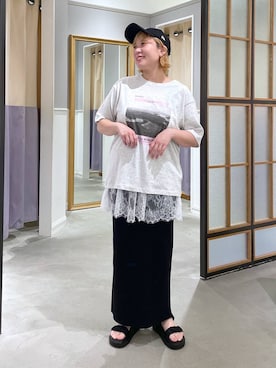 「LEPSIM（レプシィム）のアイテム（スカート）」を使った、ありぺいさん（レディース・157cm）の春コーディネート